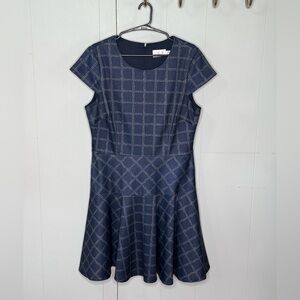 Eliza J Preppy Academia Navy Plaid Dress